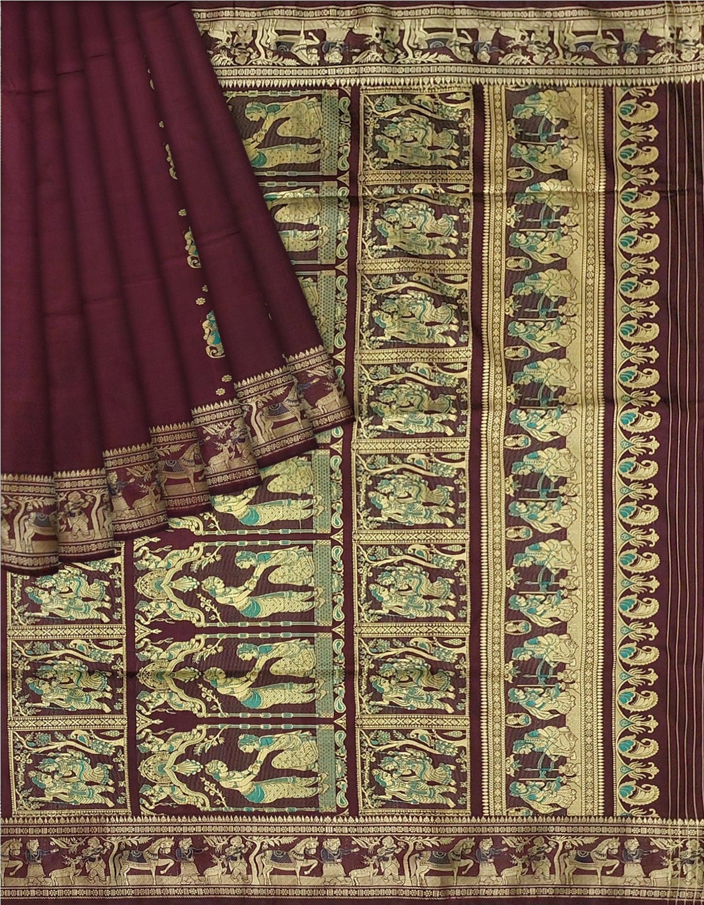 Pure Silk Baluchari Saree -Handloom Sarees- Aananda Collections