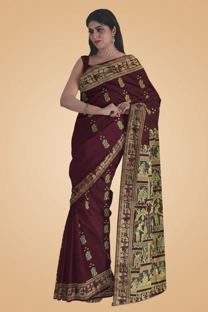 Pure Silk Baluchari Saree -Handloom Sarees- Aananda Collections