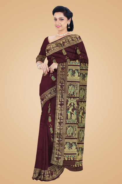 Pure Silk Baluchari Saree -Handloom Sarees- Aananda Collections