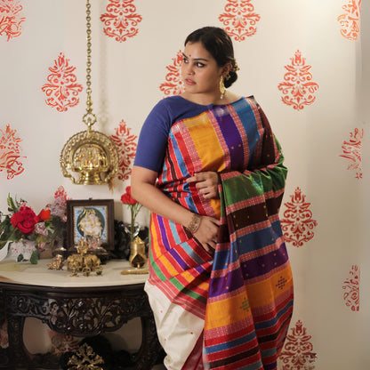 Pure Silk Berhampuri Saree -Handloom Sarees- Aananda Collections