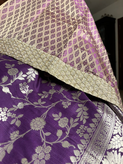 Purple Designer Banarasi Saree -Handloom Sarees- Aananda Collections