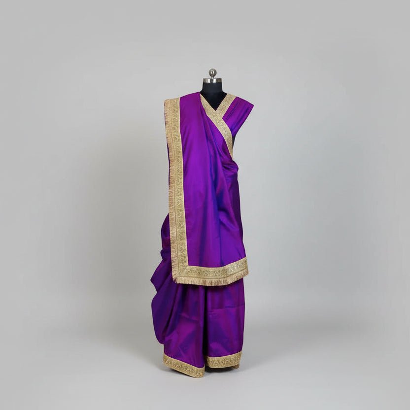 Purple Designer Katan Silk Saree -Handloom Sarees- Aananda Collections