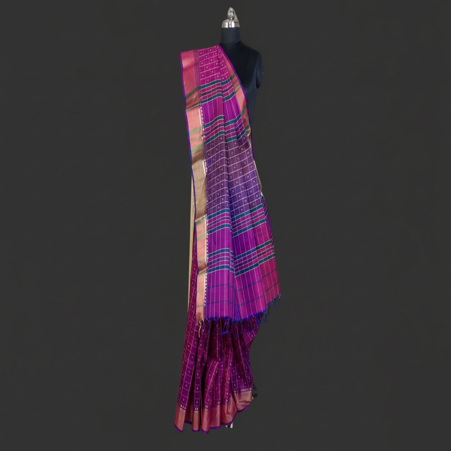 Purple Kalakshetra Katan Silk Saree -Handloom Sarees- Aananda Collections
