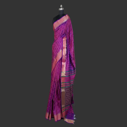 Purple Kalakshetra Katan Silk Saree -Handloom Sarees- Aananda Collections