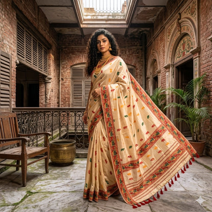 Red Art Silk Saree -Powerloom Sarees- Aananda Collections