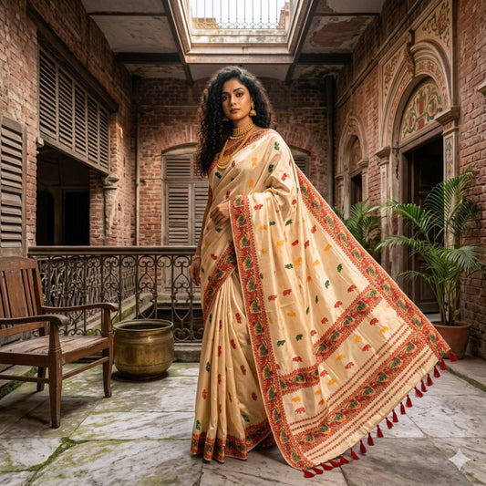 Red Art Silk Saree -Powerloom Sarees- Aananda Collections