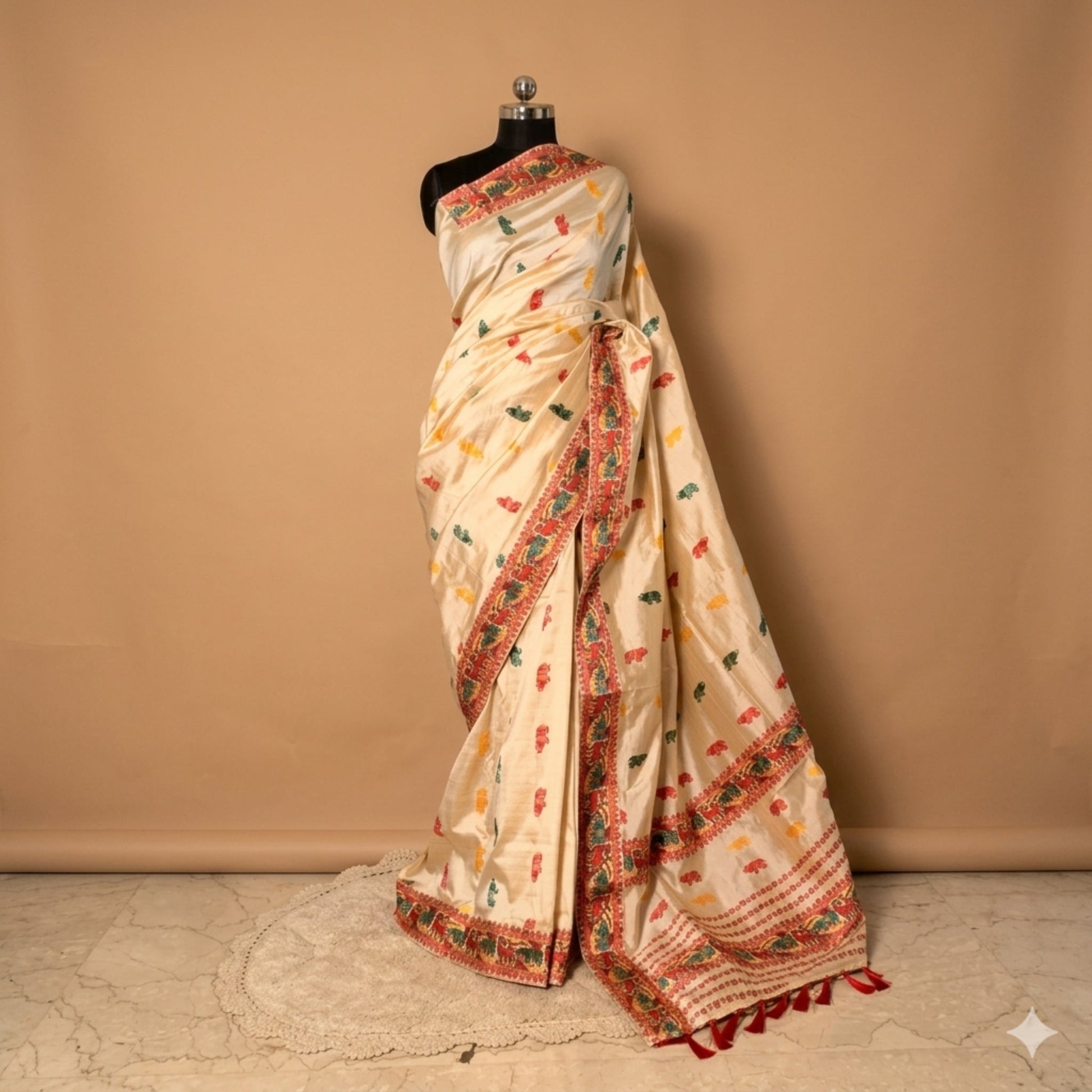 Red Art Silk Saree -Powerloom Sarees- Aananda Collections