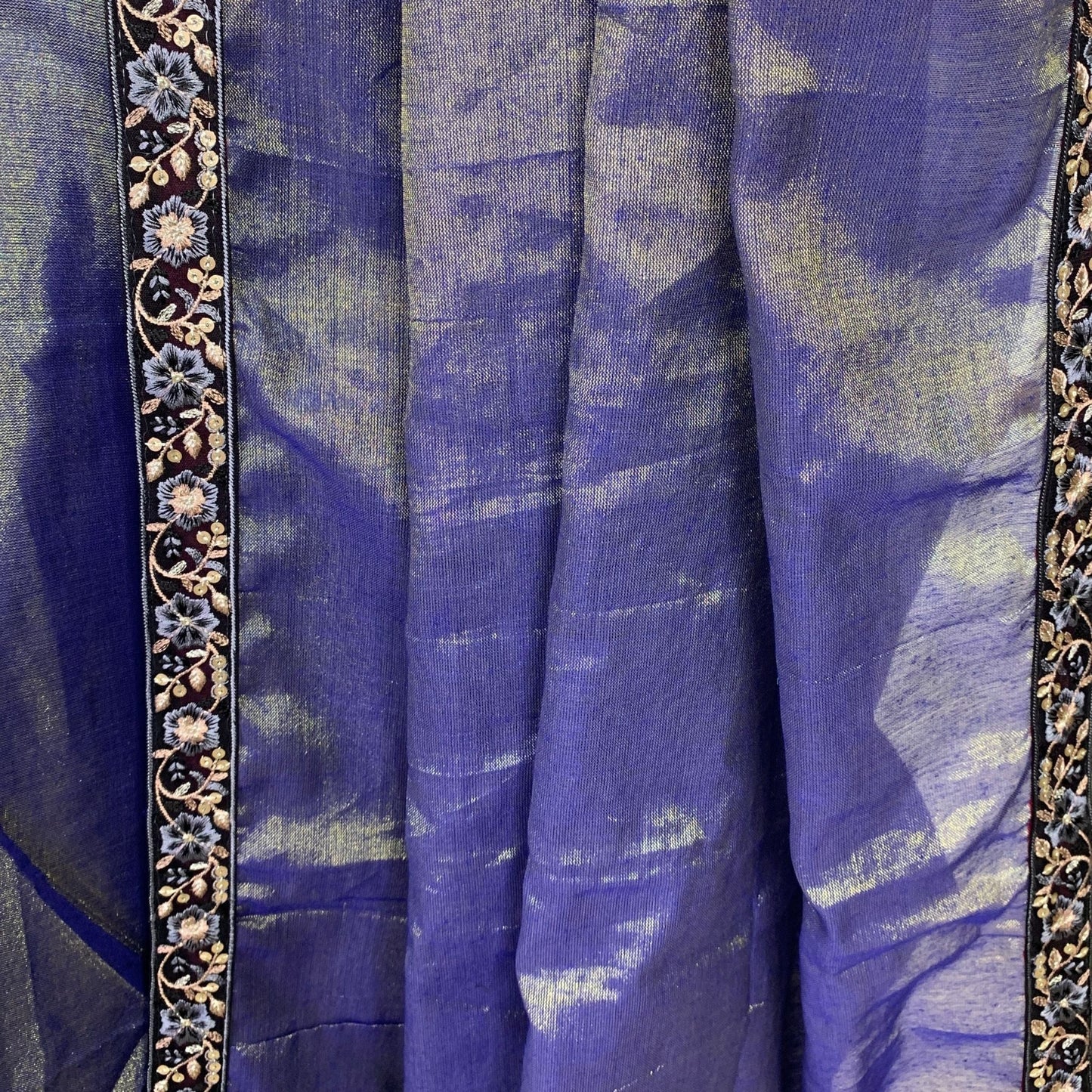 Royal Blue Linen Tissue Saree -Handloom Sarees- Aananda Collections