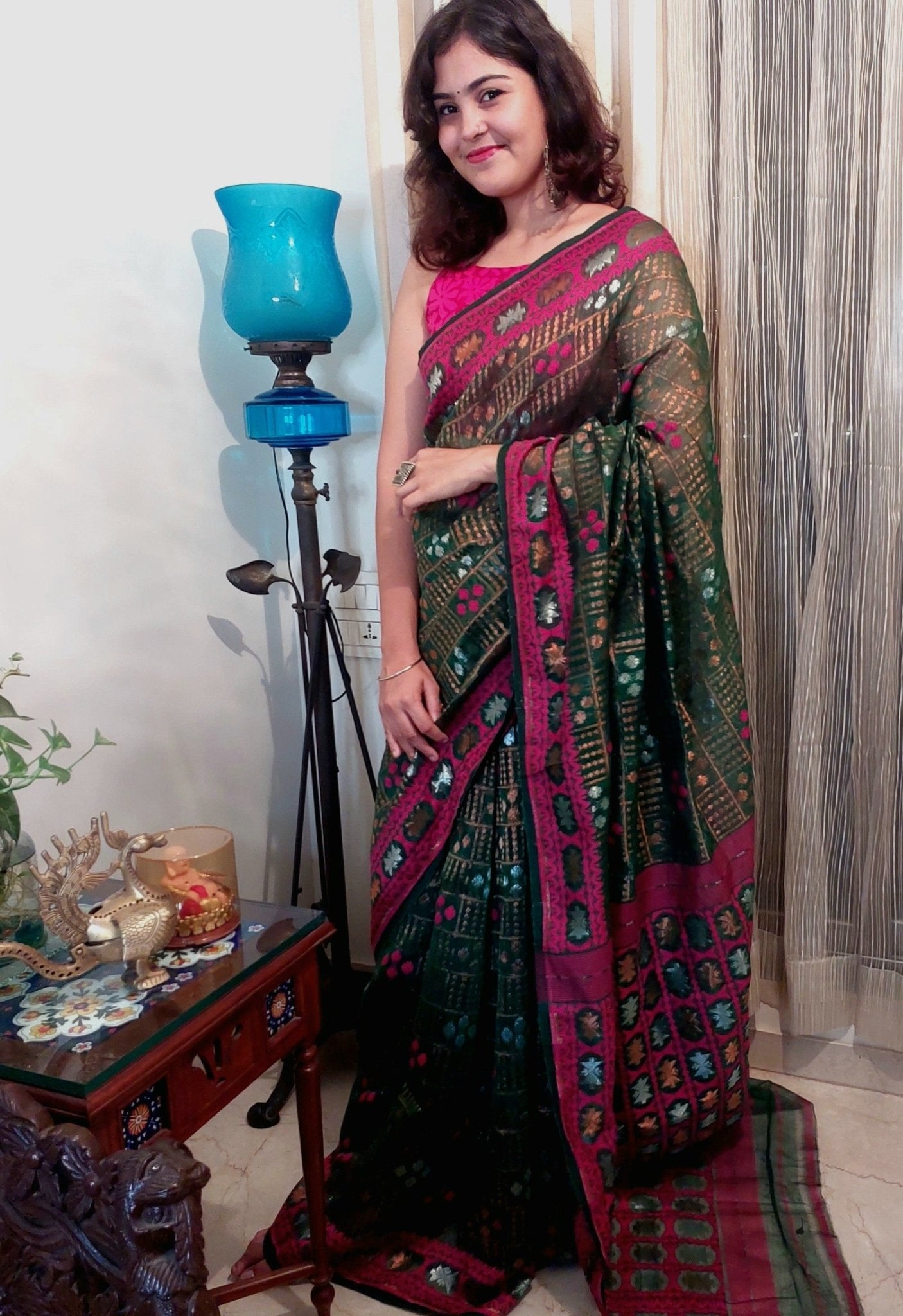 Soft Dhakai Benarasi Jamdani -Handloom Sarees- Aananda Collections