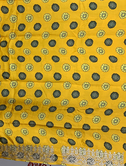 Yellow Kalamkari Gaji Silk